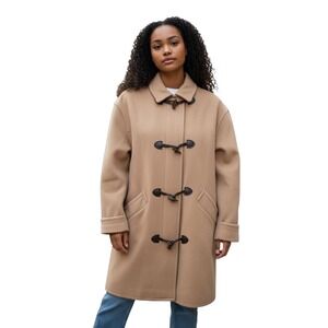 J G Hook Womens Camel Toggle Coat 100 Percent Pure Wool Size 4
